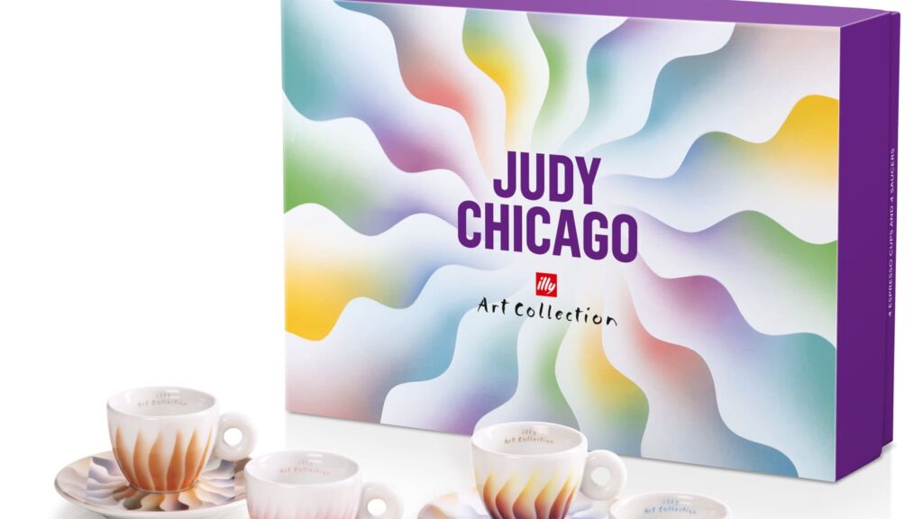 4 espresso coffee cups illy Art Collection by Judy Chicago