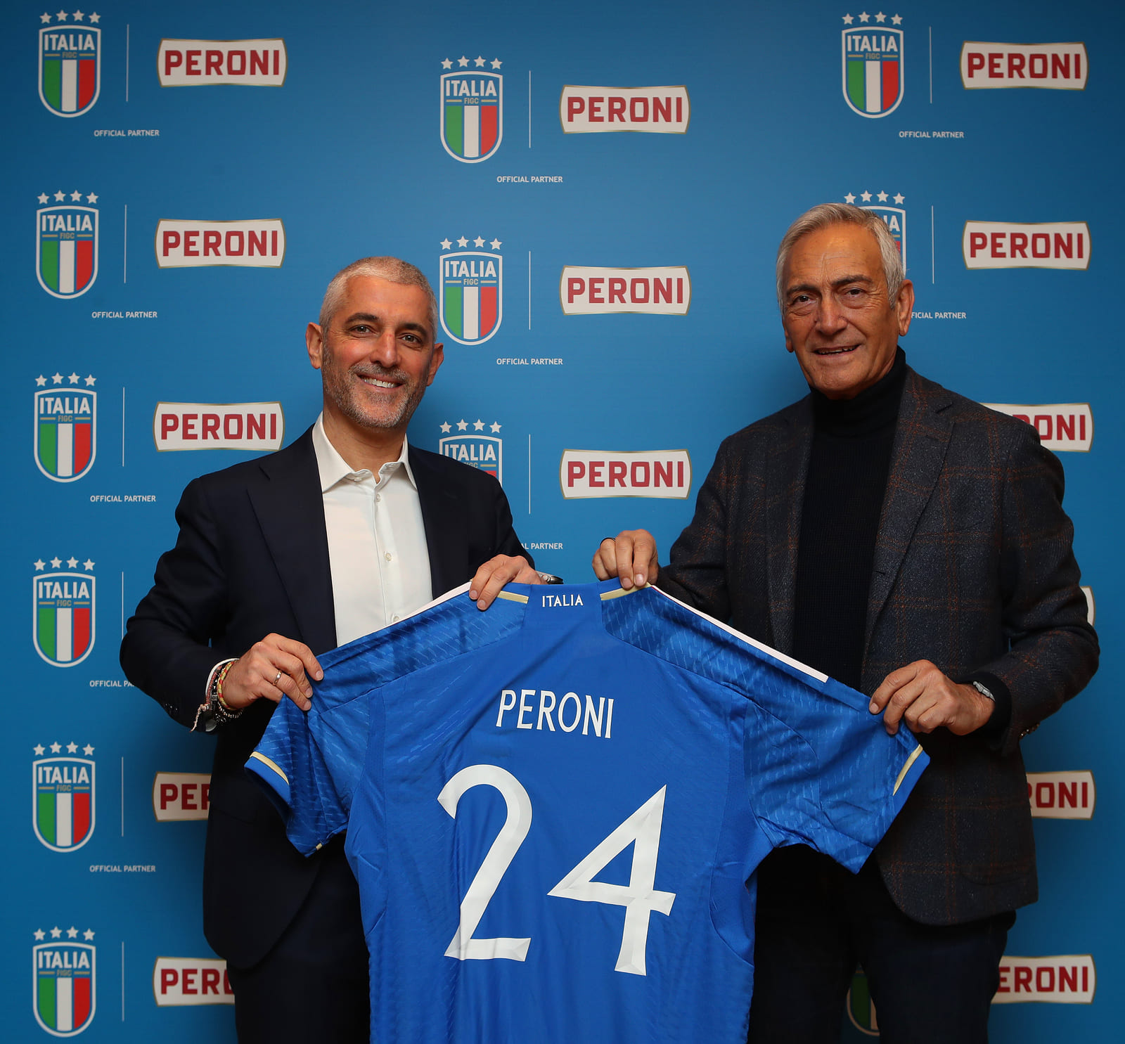 Enrico Galasso, Presidente e Amministratore Delegato di Birra Peroni e Gabriele Gravina, Presidente della Federazione Italiana Giuoco Calcio.